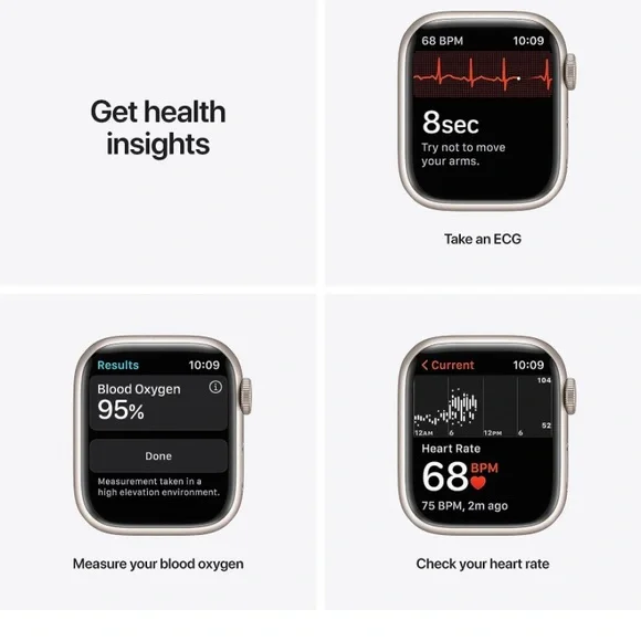 ⭐️BUNDLE⌚️Apple Watch Series 7 [GPS 41mm] in Starlight w/ 6 bands - Picture 4 of 13